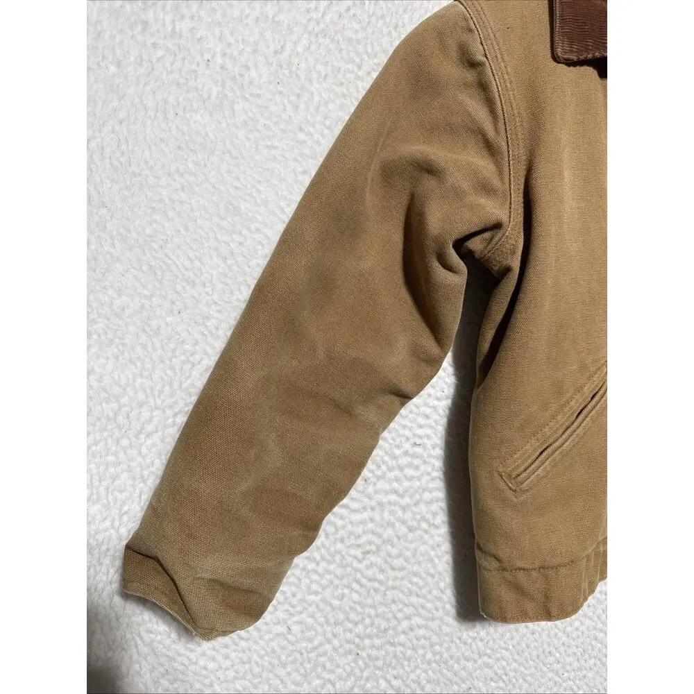 VTG Carhartt Detroit Quilted Lined Child Youth Boys Canvas Jacket Y20 10 USA